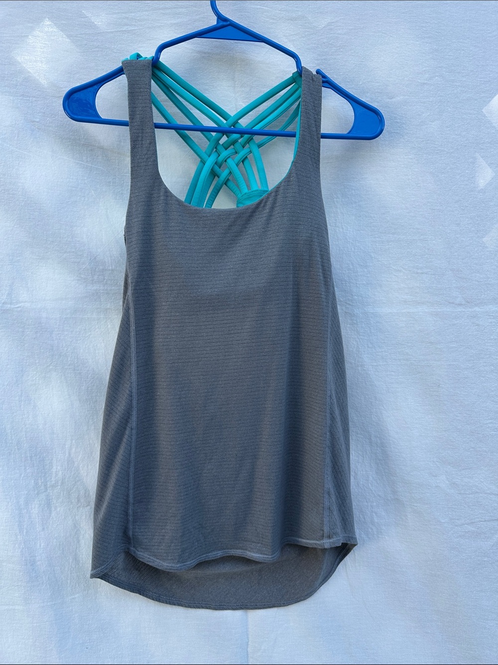 Lululemon Gray Strappy open Back tank top